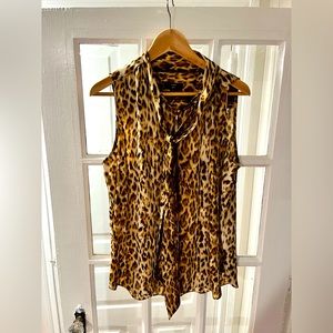 J. Crew Sleeveless Blouse Leopard Print